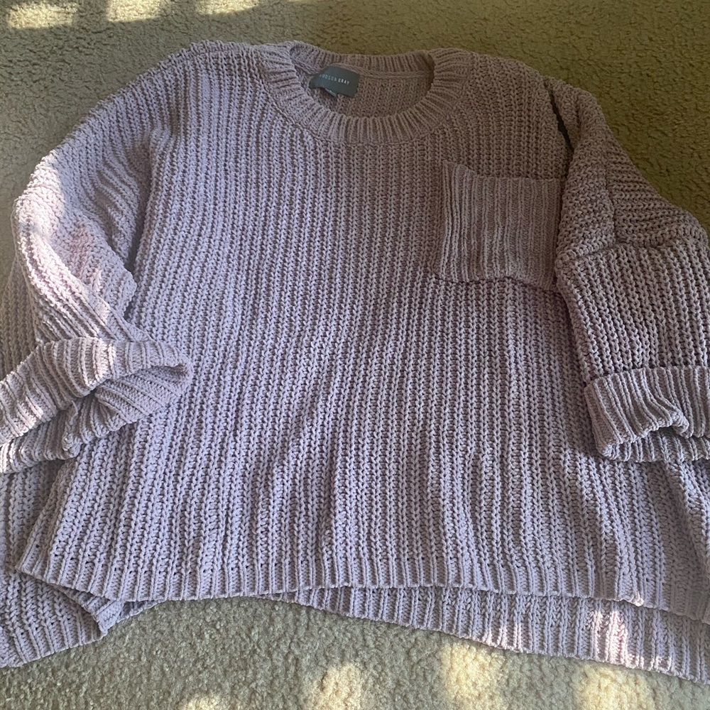 Purple oversized Cropped Sweater